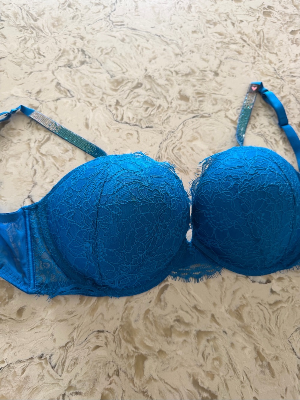 Victoria's Secret Bright Blue Lace Push-Up Bra
